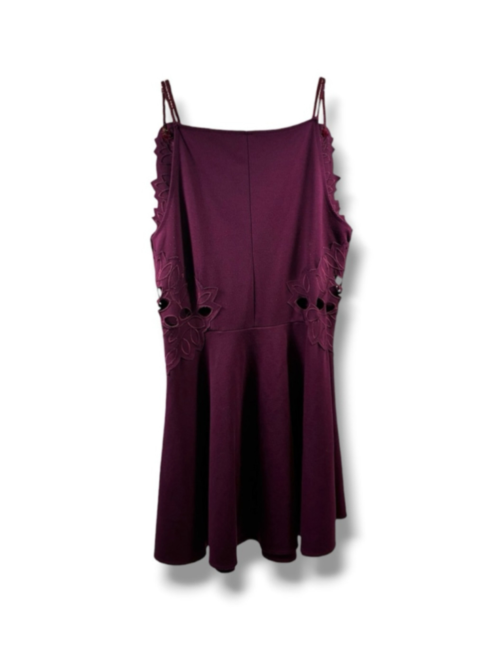 Free People Mini Dress with Cutout Details in Burgundy Size M